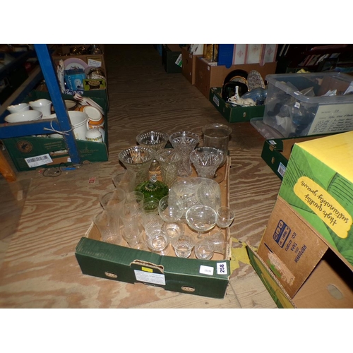 258 - CRYSTAL GLASSES, VASES ETC