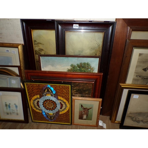 174 - QTY OF FRAMED PICTURES AND PRINTS