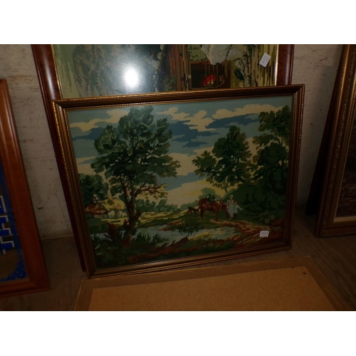 179 - THREE FRAMED TAPESTRIES