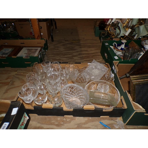 308 - BOX OF MOULDED AND CRYSTAL GLASS