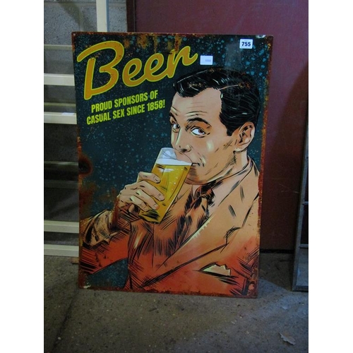 755 - REPRO BEER TIN SIGN