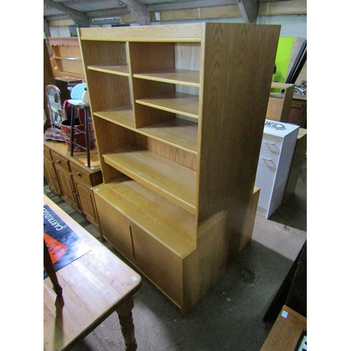 832 - LARGE OAK BOOKCASE