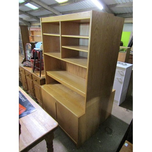 832 - LARGE OAK BOOKCASE