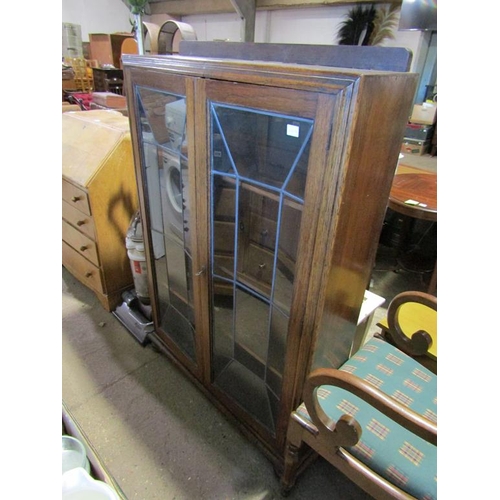 849 - OAK DISPLAY CABINET