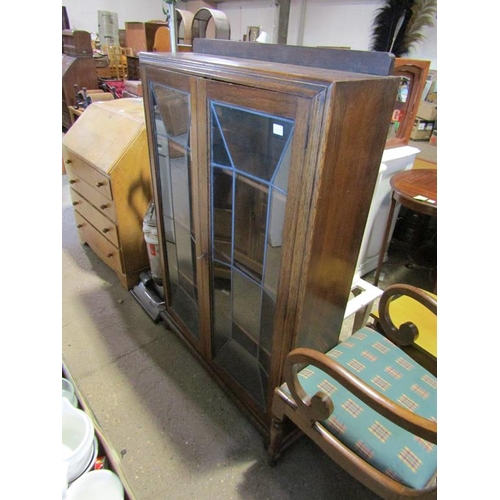 849 - OAK DISPLAY CABINET