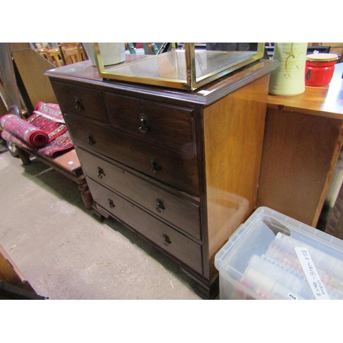 861 - MAHOGANY CHEST OF TWO SHORT AND THREE LONG DRAWERS