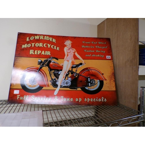 414 - REPLICA MOTORCYCLE REPAIR SIGN