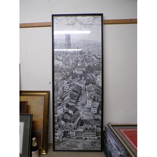 417 - QTY OF FRAMED PRINTS, ORIENTAL EMBROIDERED PANEL