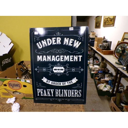 429 - REPRO UNDER NEW MANAGEMENT TIN SIGN