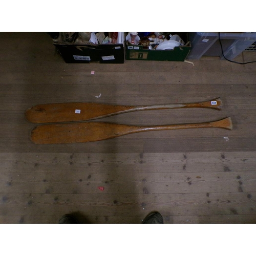 443 - TWO WOODEN PADDLES