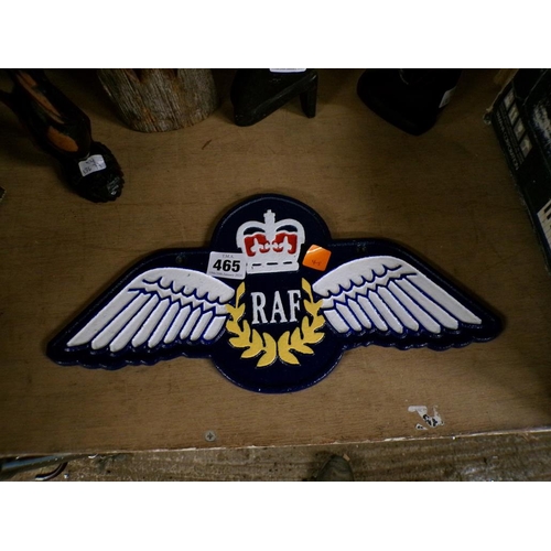 465 - REPLICA CAST IRON RAF SIGN