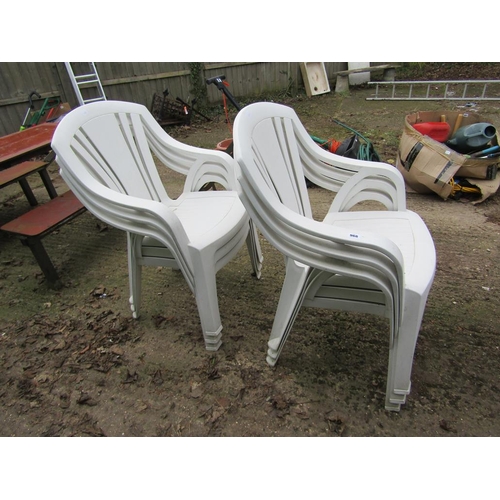 966 - PLASTIC GARDEN CHAIRS