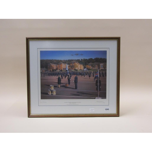1243 - FRAMED PRINT FROM ORIGINAL PAINTING BY MICHAEL TURNER- PRESENTATION OF THE QUEENS COLOUR FOR ROYAL A... 