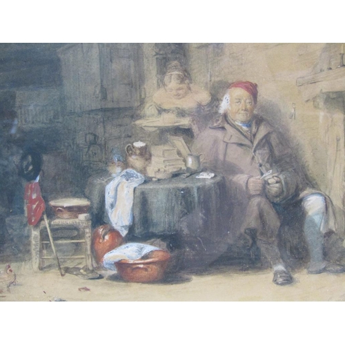 1252 - JOHN FREDERICK TAYLER ATTRIBUTED 1802/1889 - A FOUR O'CLOCK SNACK, WATERCOLOUR, F/G, 19CM X 24CM