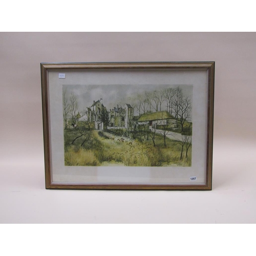 1257 - JEREMY KING - COMPTON CASTLE, LIMITED EDITION PRINT, 5/295, SIGNED IN PENCIL, F/G, 40CM X 63CM