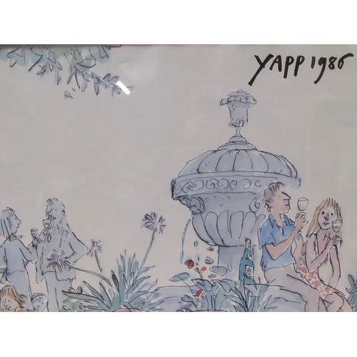 1260 - YAPP 1986 - TWO FIGURES DRINKING CHAMPAGNE, PRINT, F/G, 41CM X 59CM