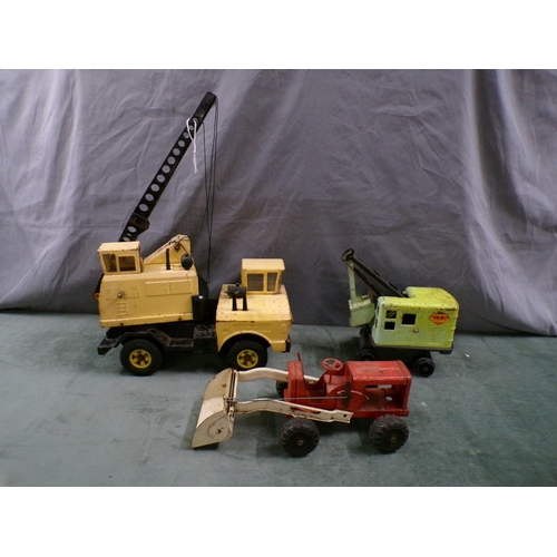 1315 - TIN PLATE CRANE, LUMAR CONTRACTOR & TRACTOR WITH FORELOADER