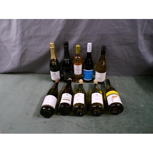 1317 - TEN BOTTLES OF MIXED CHAMPAGNES AND WINES