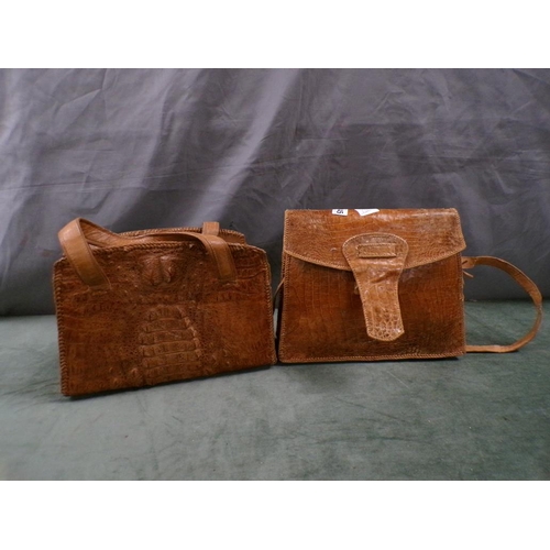 1345 - TWO CROCODILE LEATHER HANDBAGS