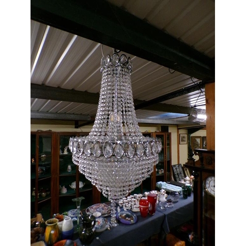 1357 - CRYSTAL DROPLET CHANDALIER - 90cms H