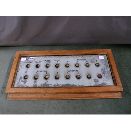 1383 - LATE 19/EARLY 20c PANEL OF BUTLERS BELLS - 70cms W