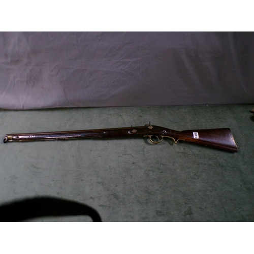 1410 - 19c PERCUSSION SPORTING GUN 66cms BARRELL , 107cms L OVERALL