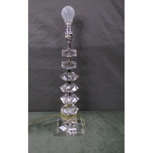 1818 - CONTEMPORARY LUCITE LAMP, 54CM H