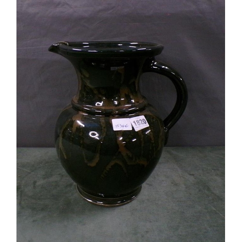 1820 - JOHN LOMAS LARGE STUDIO POTTERY JUG, 31CM H