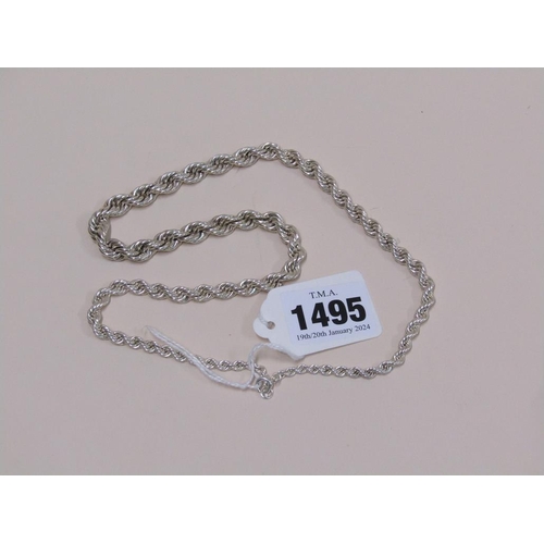 1495 - STERLING SILVER ROPE TWIST CHAIN