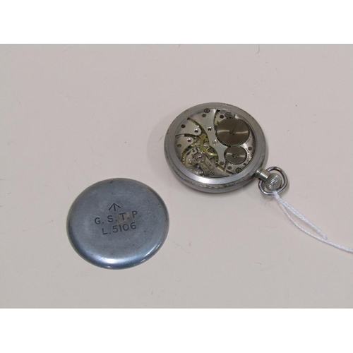 1517 - STAINLESS STEEL CASED MILITARY POCKETWATCH