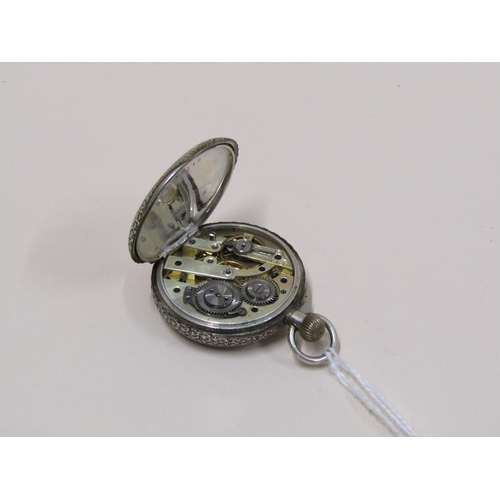 1521 - CONTINENTAL ENAMEL DIAL SILVER FOB WATCH