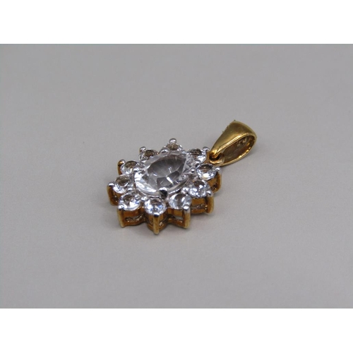 1580 - 9ct GOLD CZ PENDANT