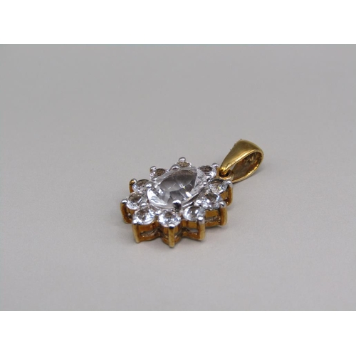 1580 - 9ct GOLD CZ PENDANT