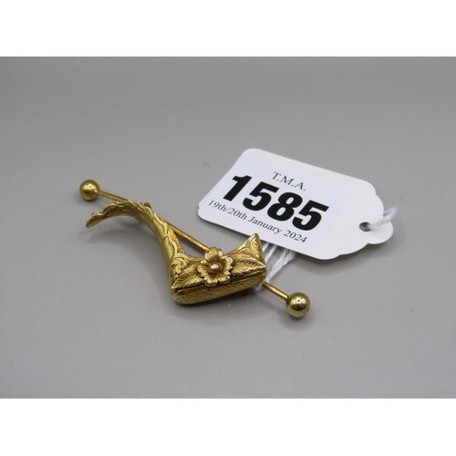 1585 - GOLD CLAW MOUNT BROOCH 6.7g