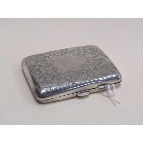 1602 - SILVER CIGARETTE CASE ENGRAVED KEN, JOSEPH GLOUCESTER, BIRMINGHAM 1915, 2.3ozt