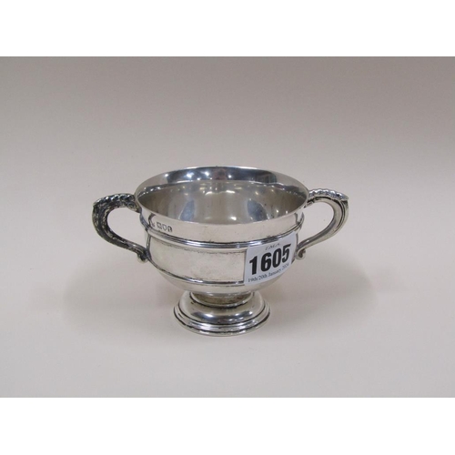 1605 - EDWARDIAN TWO HANDLED SILVER TROPHY CUP, LONDON 1914, 4.4ozt