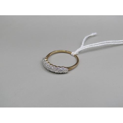 1617 - GOLD DIAMOND HALF HOOP RING - SIZE Q