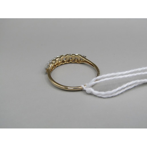 1617 - GOLD DIAMOND HALF HOOP RING - SIZE Q