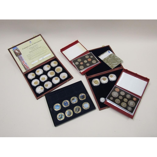 1680 - BOX OF MIXED COMMEMORATIVE COINS TO INC. UK PROOF SETS ETC