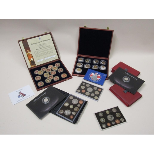 1680 - BOX OF MIXED COMMEMORATIVE COINS TO INC. UK PROOF SETS ETC