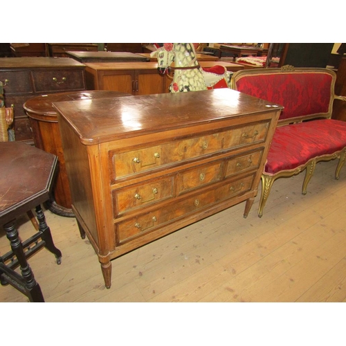 1945 - LATE 19c WALNUT CHEST OF THREE LONG DRAWERS 114 x 84 cms