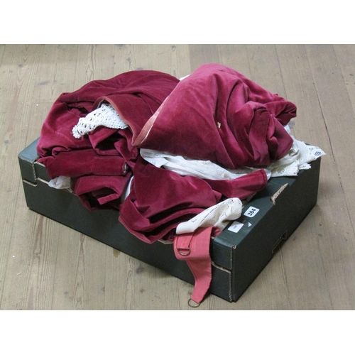 304 - BOX OF LINEN AND MATERIALS