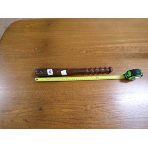 1453 - TURNED WOOD TRUNCHEON, 38CM L