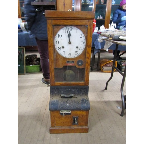 1299 - EARLY 20C GENERAL SIGNAL AND TIME SYSTEM RECORDER CLOCK, 98CM H