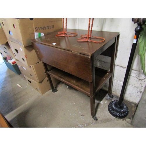 552 - MAHOGANY DROPLEAF TEA TROLLEY