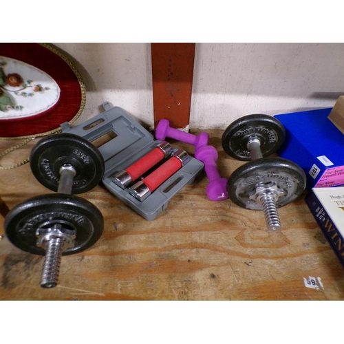 108 - COLLECTION OF DUMBELLS