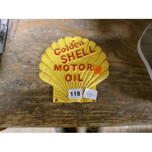 118 - REPRO SHELL MOTOR OIL PLAQUE