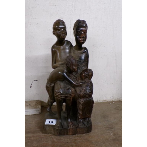 14 - CARVED AFRICAN FIGURE GROUP