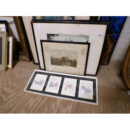 172 - FRAMED ENGRAVINGS AND PRINTS ETC