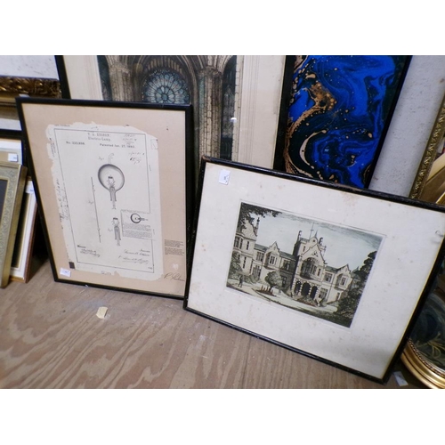 172 - FRAMED ENGRAVINGS AND PRINTS ETC